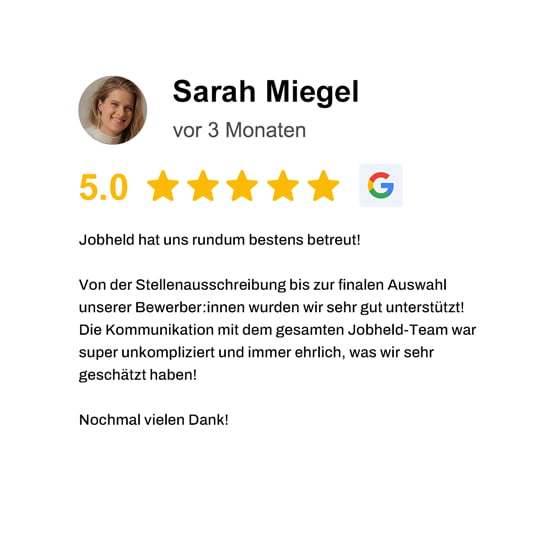 jobheld review - 5 stars