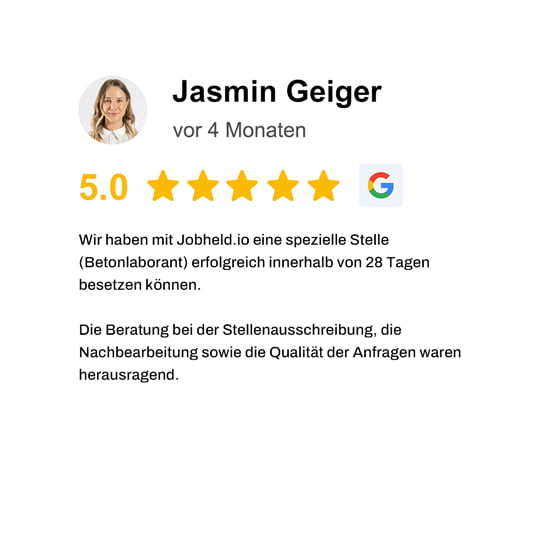 jobheld review - 5 stars