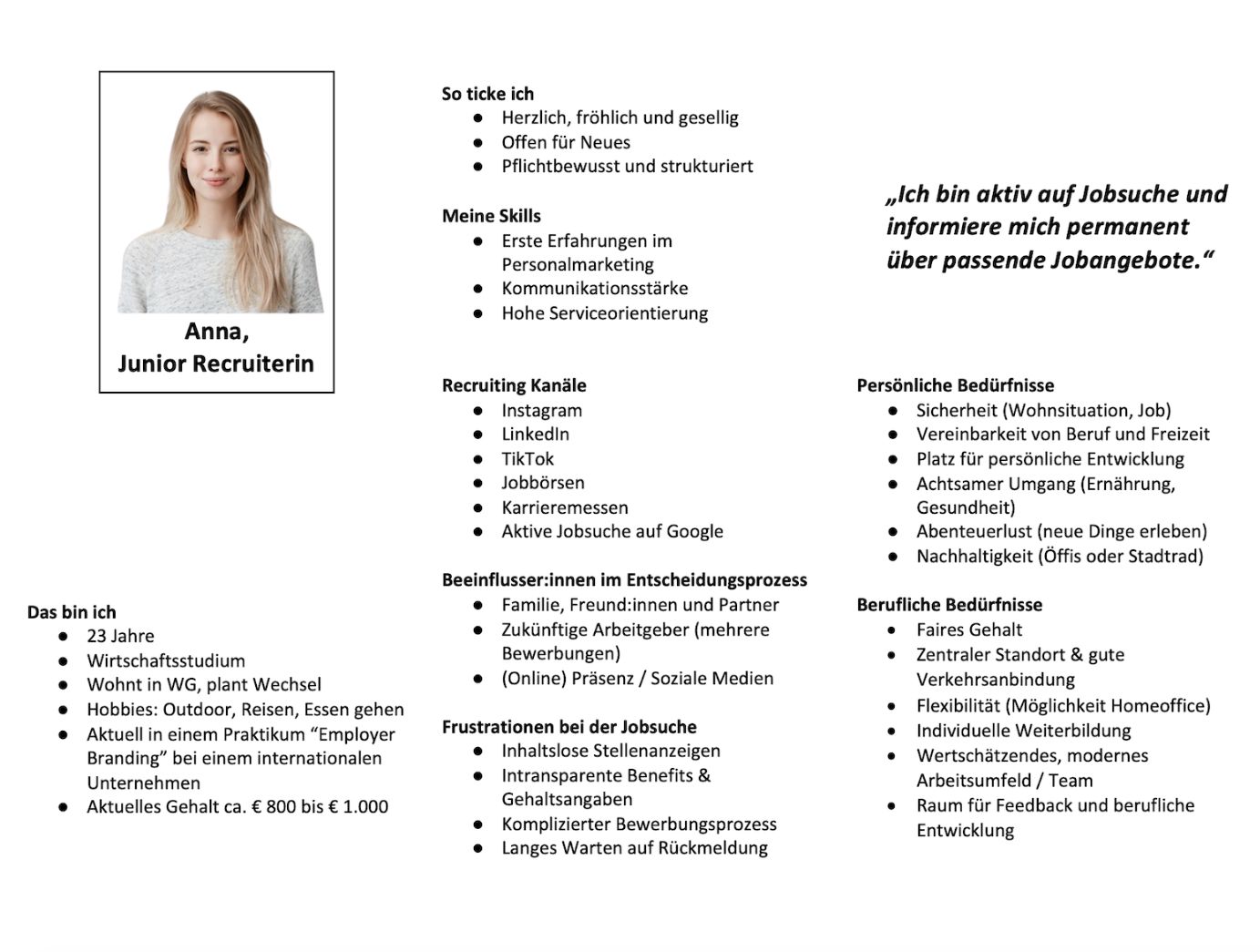 Die Candidate Persona hilft Ihnen dabei, Ihren gesamten Bewerbungsprozess aus Sicht der Kandidat:innen zu beleuchten. So werden Schwachstellen und Verbesserungspotenziale rasch sichtbar.
